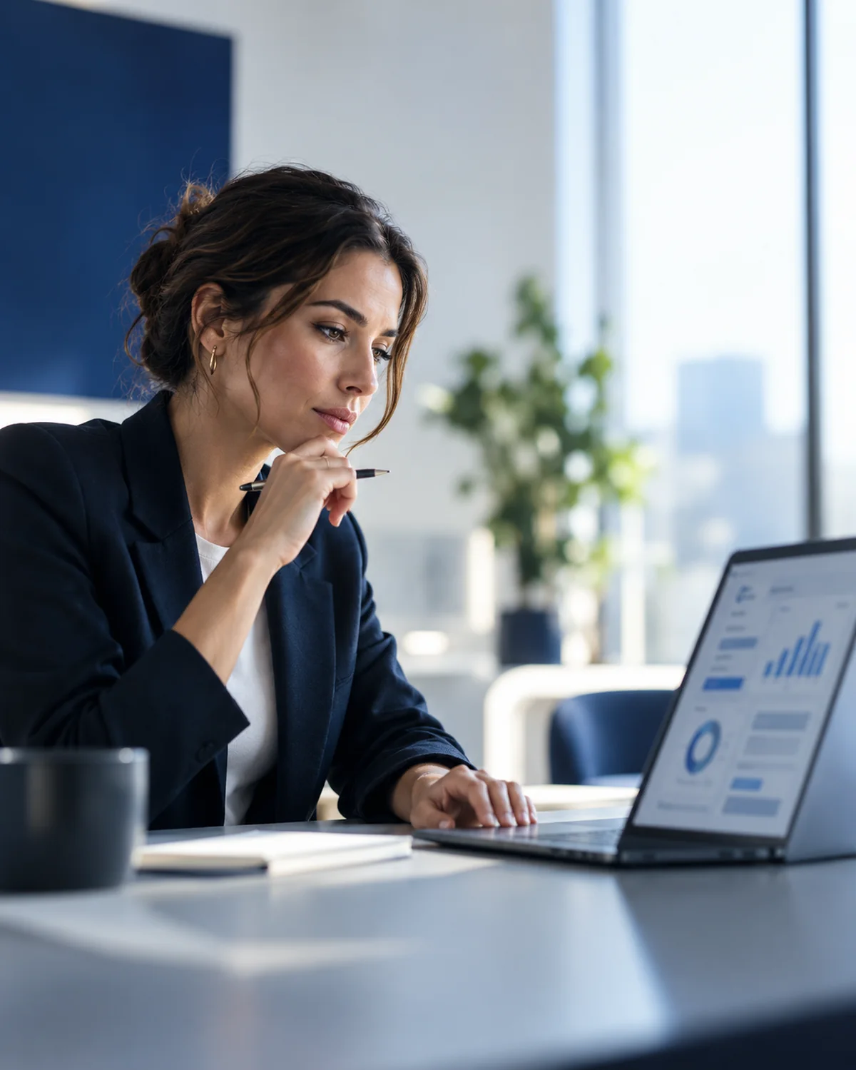 A professional reviewing an AI-generated result with a critical eye